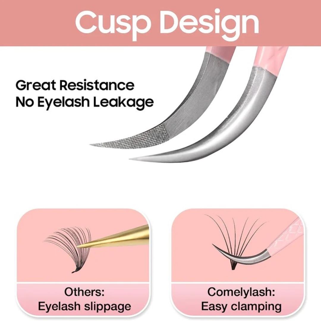 Pinzetta curva con punta in fibra di diamante rosa