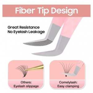 Pinzetta per volume con punta in fibra di diamante rosa